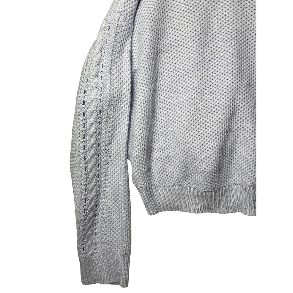 Charlotte Russe Lavender Cable Knit Cropped Sweater Womens Medium Purple ST - Picture 3 of 7